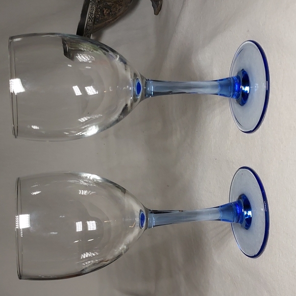 Azur Light Blue  CRISTAL D'ARQUES-DURAND wine 🍷 glasses 🥂 - Picture 7 of 9
